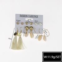Aleación De Moda Daisy Pearl Natural Shell Tassel Earring Set Nhbq154253 main image 6
