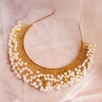 European And American Luxury Handmade Pearl Alloy Headband Nhhs154288 main image 5