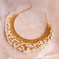 Miallo Kreative Braut Schmuck Europäische Und Amerikanische Luxus Hand Gefertigte Perlen Stirnband Geburtstags Feier Kleid Kopfschmuck Zubehör main image 5
