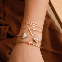 Alloy Knotted Triangle Honeycomb Bracelet Four-piece Nhdp154404 main image 1