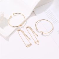 Alloy Knotted Triangle Honeycomb Bracelet Four-piece Nhdp154404 main image 5