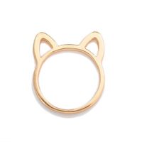 Japanisches Und Koreanisches Einfaches Kreatives Design Hohles Kätzchen Katzen Ohren Ring Tier Cartoon Schmuck Schwarz Beschichtet Ring main image 6