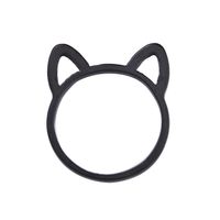 Japanisches Und Koreanisches Einfaches Kreatives Design Hohles Kätzchen Katzen Ohren Ring Tier Cartoon Schmuck Schwarz Beschichtet Ring main image 8