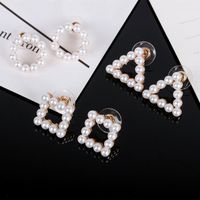 Simple Style Geometric Plating Alloy Artificial Gemstones Earrings main image 11