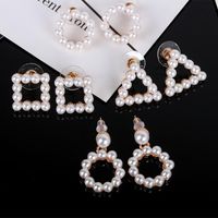 Simple Style Geometric Plating Alloy Artificial Gemstones Earrings main image 10