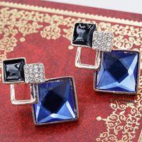 Fashion Diamond Shaped Crystal Stud Earrings Nhdp154433 main image 3