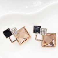 Fashion Diamond Shaped Crystal Stud Earrings Nhdp154433 main image 4