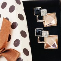 Fashion Diamond Shaped Crystal Stud Earrings Nhdp154433 main image 5