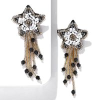 Fashion Beaded Five-pointed Star Tassel Earrings Nhjq154440 main image 3