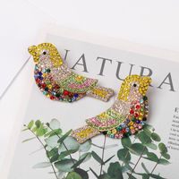 Vintage Electroplated Crystal Diamond Bird Earrings Nhjj154478 main image 4