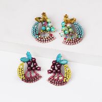New Color Diamond-studded Pearl Fruit Earrings Nhjj154481 main image 1