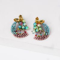 New Color Diamond-studded Pearl Fruit Earrings Nhjj154481 main image 3