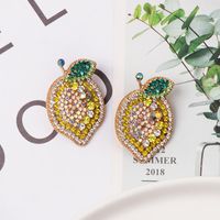 Colored Diamond Fruit Lemon Stud Earrings Nhjj154484 main image 3