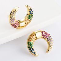 Fashion Copper Inlaid Zircon Color Month Stud Earrings Nhln154485 main image 3