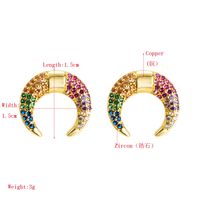 Fashion Copper Inlaid Zircon Color Month Stud Earrings Nhln154485 main image 6