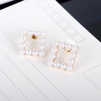 Simple Style Geometric Plating Alloy Artificial Gemstones Earrings sku image 2