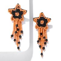 Fashion Beaded Five-pointed Star Tassel Earrings Nhjq154440 sku image 4