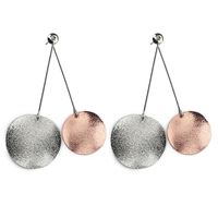 Matte Texture Double-layer Disc Earrings Nhdp154465 sku image 1