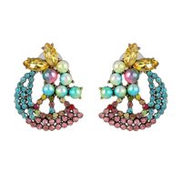 New Color Diamond-studded Pearl Fruit Earrings Nhjj154481 sku image 1