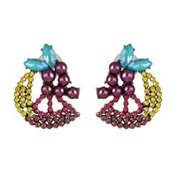 New Color Diamond-studded Pearl Fruit Earrings Nhjj154481 sku image 2