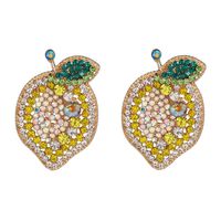 Colored Diamond Fruit Lemon Stud Earrings Nhjj154484 sku image 1