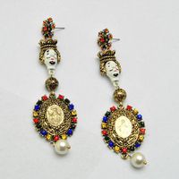 Vintage Baroque Exaggerated Full Diamond Earrings Nhnt154521 main image 4