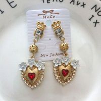 Neue Retro-barock-übertriebene Ohrringe Lange Volle Diamant Temperament Menschliche Liebes Ohrringe Weibliche Ohrringe Koreanische Version main image 6