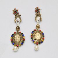 Vintage Baroque Exaggerated Full Diamond Earrings Nhnt154521 main image 5