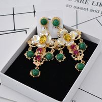 Flower Emerald Cross Earrings Nhnt154523 main image 5