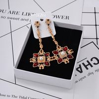 Fashion Retro Long Crystal Exaggerated Earrings Nhnt154538 main image 5