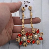 Fashion Retro Long Crystal Exaggerated Earrings Nhnt154538 main image 6