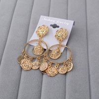 Fashion Metal Ring Coin Head Earrings Nhnt154591 main image 4