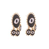 Pendientes De Ojo De Diablo De Aceite De Gota De Aleación Negra Retro Nhhn154592 main image 3