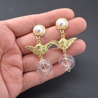 Vintage Crystal Ball Angel And Earrings Nhnt154643 main image 3