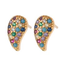 Fashion Geometric Colored Diamond Hoop Earrings Nhll154705 main image 10