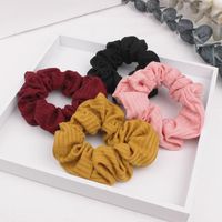 New Wool Knit Large Intestine Striped Hair Ring Nhof154768 main image 1