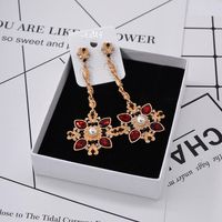 Fashion Retro Long Crystal Exaggerated Earrings Nhnt154538 sku image 1