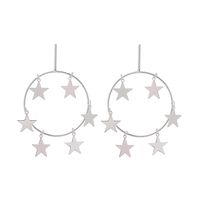 Fabrik Direkt Vertrieb Europäische Und Amerikanische  Grenz Überschreitende Lieferung Einfache Legierung Geometrischer Stern Fünfzackige Stern Ohrringe sku image 2