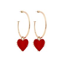 Simple Alloy Big Ring Love Drop Oil Earrings Nhhn154608 sku image 1