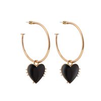 Simple Alloy Big Ring Love Drop Oil Earrings Nhhn154608 sku image 3