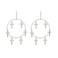 Simple Alloy Big Ring Jesus Faith Cross Earrings Nhhn154631 sku image 2