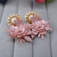 Fashion Wild Sweet Pearl Handmade Earrings Nhnt154650 sku image 2