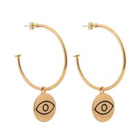 Retro Big Circle Devil&#39;s Eye Eye Earrings Nhhn154651 sku image 1