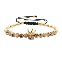 Fashion Copper Bead Woven Crown Bracelet Nhyl154660 sku image 1