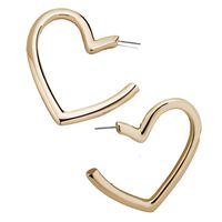 2021 Nouveau Style Européen Et Américain En Métal Boucles D'oreilles Personnalité Géométrie Alliage Boucles D'oreilles Coeur Creative Étrange Forme Surdimensionné Boucles D'oreilles sku image 1