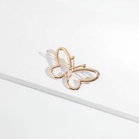 Vintage Brushed Metal Heart Shaped Butterfly Hair Clip Nhll154741 sku image 4
