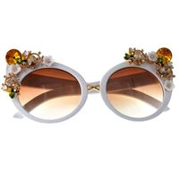 2021 Nouveau Diamant Renard Tête Grand Cadre De Lunettes De Soleil Femmes Lunettes Baroque À La Main À La Mode Classique Lunettes De Soleil main image 3