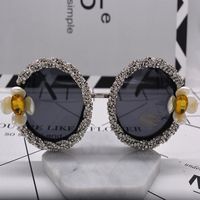 Europe And America Inlaid Colored Diamond Chrysanthemum Crystal Sunglasses Nhnt154983 main image 5