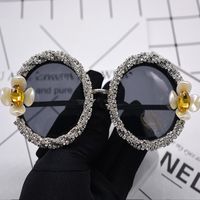 Gafas De Sol De Cristal De Crisantemo De Diamantes Con Incrustaciones De Europa Y América Nhnt154983 main image 6