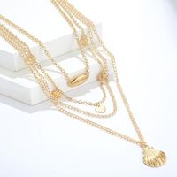European And American Popular Fan-shaped Alloy Shell Necklace Nhgy155002 main image 3